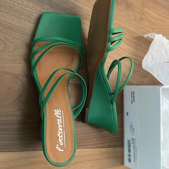 L’Intervalle Green Leather Sandals size 40 Muelle - Picture 2 of 3